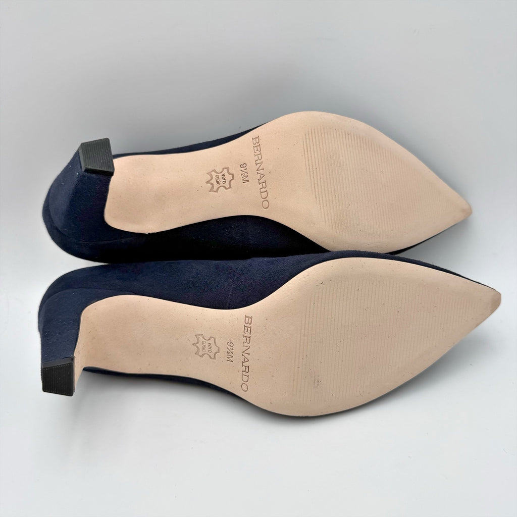 Bernardo Womens Giselle Pumps Size 9.5 M Dark Navy Blue Suede Heels NWOB