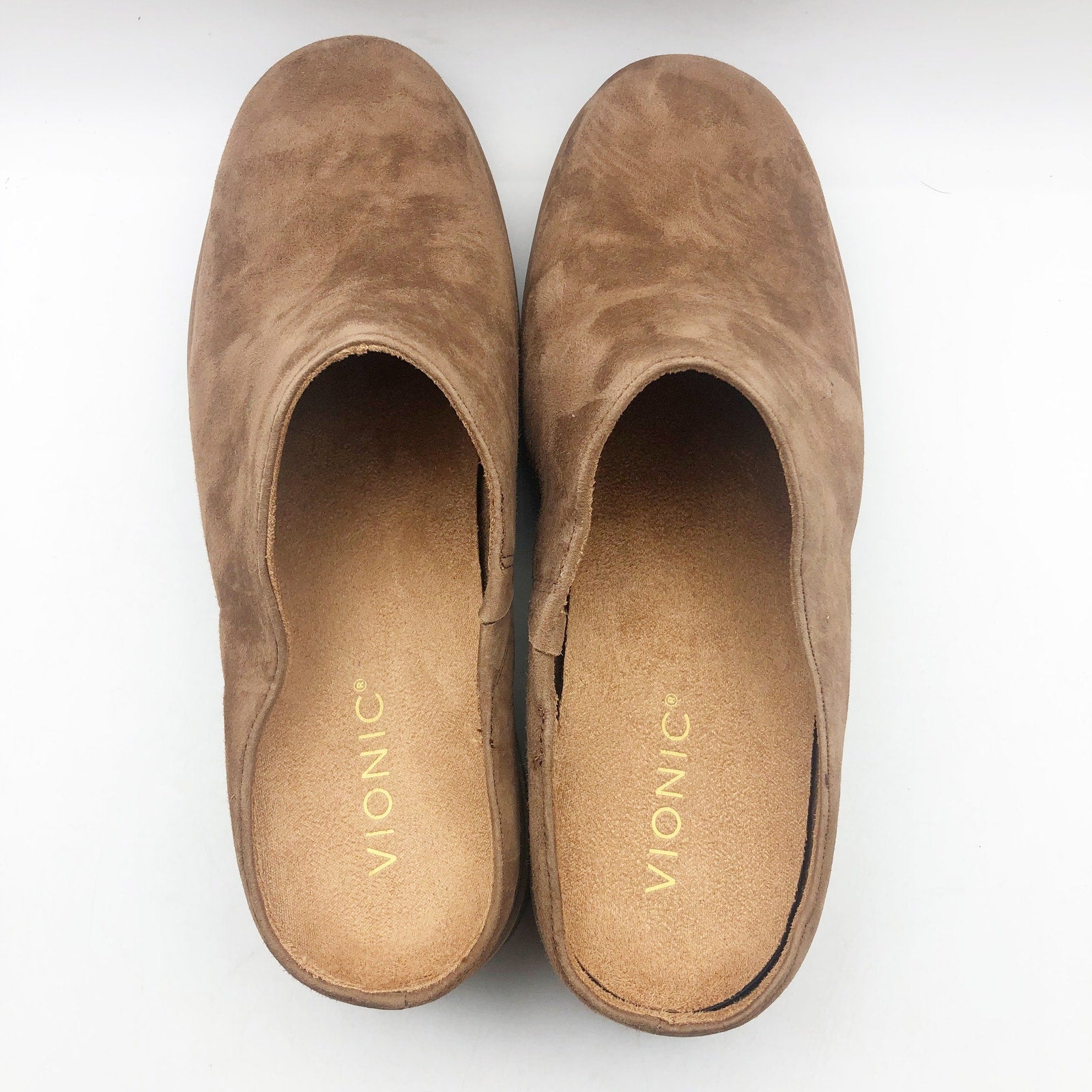 Vionic Womens Fairfax Clogs US 10 EU 41 Brown Suede Slip On NIB