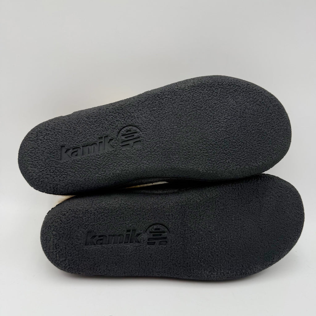 Kamik Mens Cabin Slippers Size 11 EU 44 Dark Brown Felt Microsuede NWOB