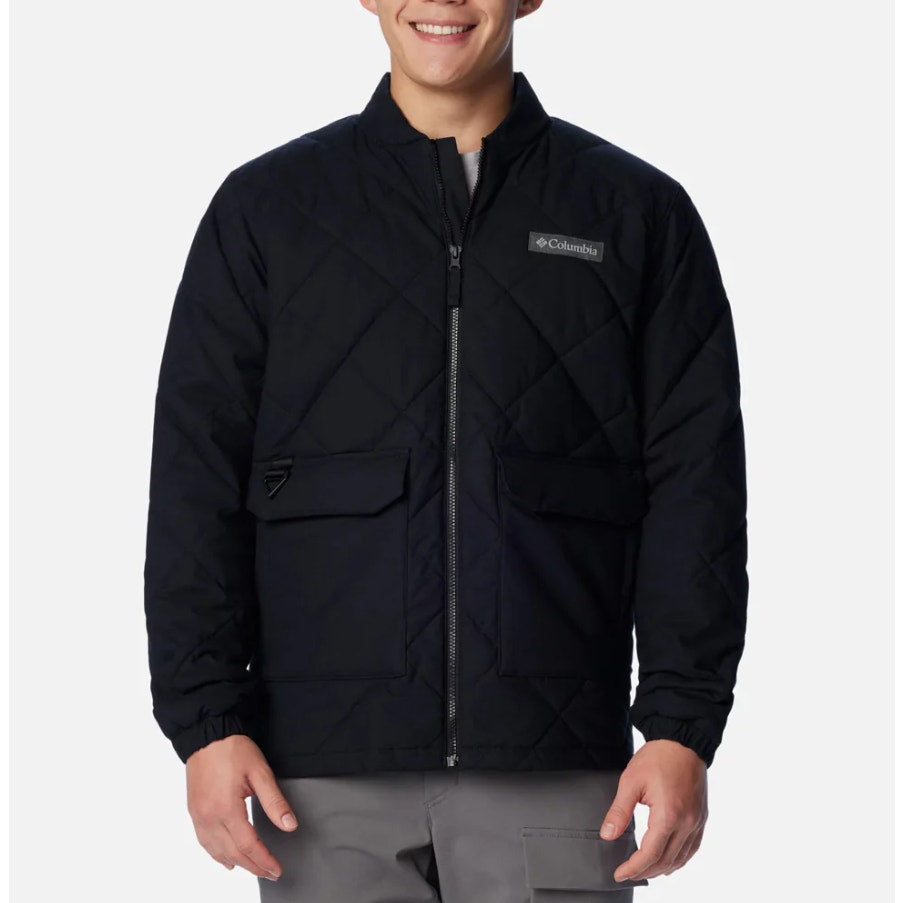 Columbia Mens Rad Padded Jacket Large Black Full Zip Lined Quilted NWT