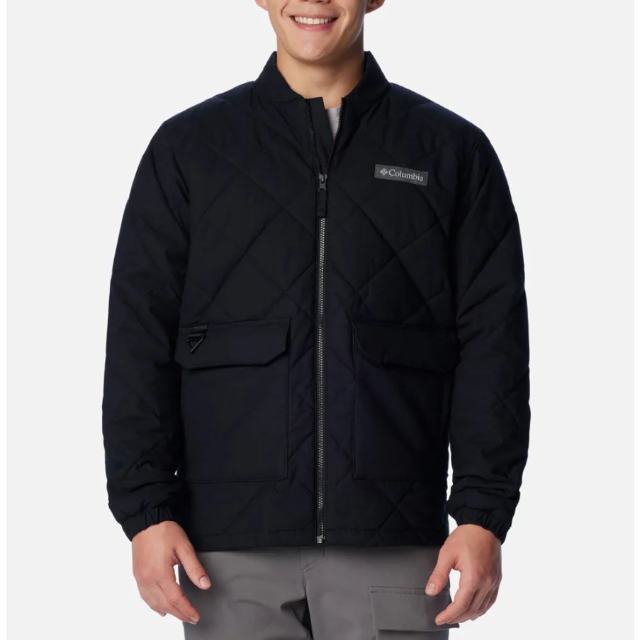 Columbia Mens Rad Padded Jacket Large Black Full Zip Lined Quilted NWT