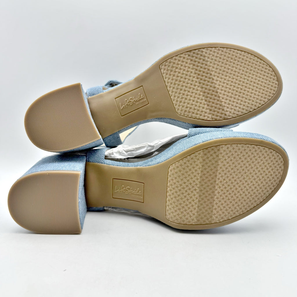 LifeStride Womens Rhythmn Sandal Heels US 11 M EU 42 Denim Blue NIB