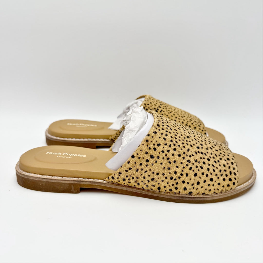 Hush Puppies Womens Lexi Slide Sandals Size 7 EU 38 Brown Black Calf Hair NIB