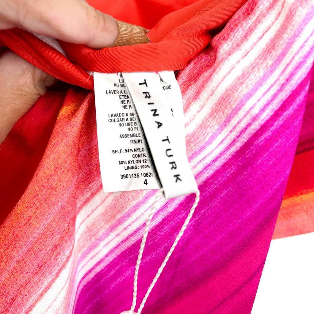 TRINA TURK Womens Solstice One Piece Swimsuit Size 4 Pink Off The Shoulder NWT