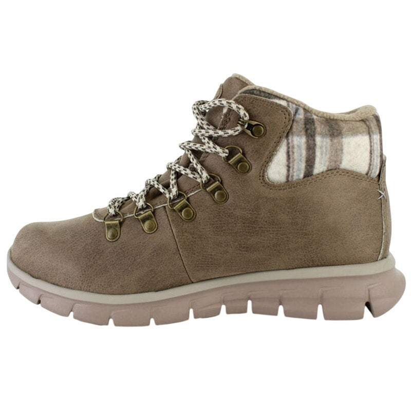 Skechers Womens Synergy Hiking Boot US 5.5 EU 35.5 Taupe Water Repellent NIB