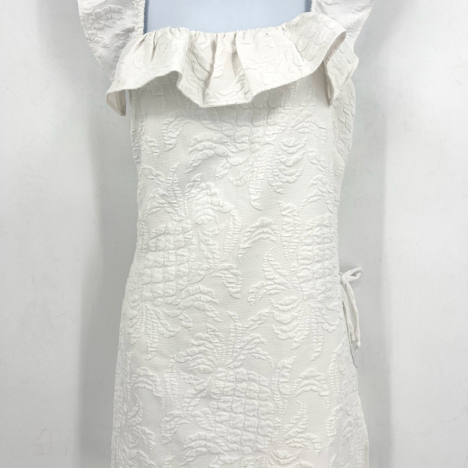 LILLY PULITZER Womens Zoya Romper Size 10 White Pineapple Pucker Jacquard NWOT