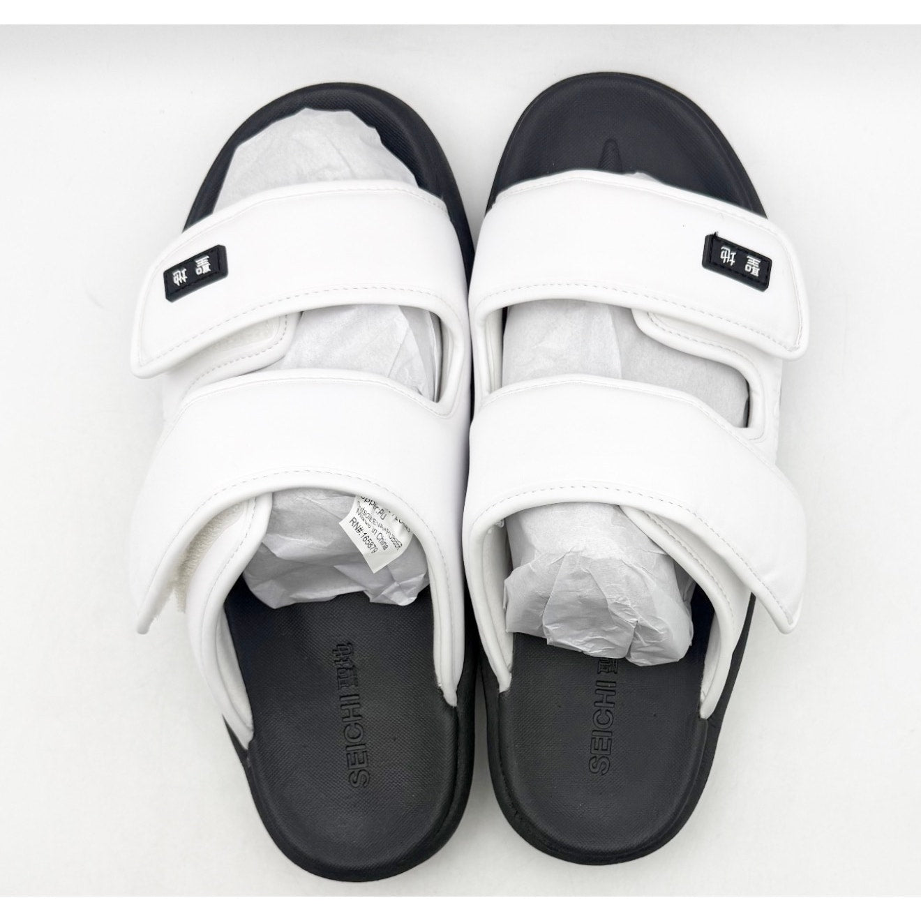 SEICHI Men's Senko Slide Sandals US 10 EU 43 White Black NIB