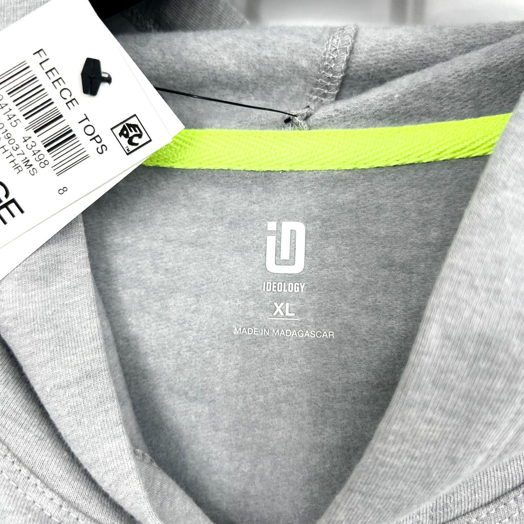 IDEOLOGY Women's Fleece Hoodie XL Grey Zinc Heather Sweatshirt NWT