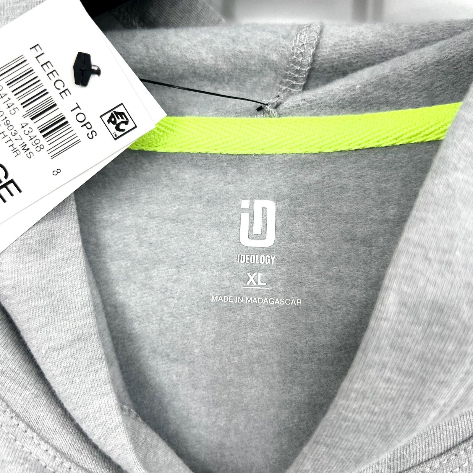 IDEOLOGY Women's Fleece Hoodie XL Grey Zinc Heather Sweatshirt NWT