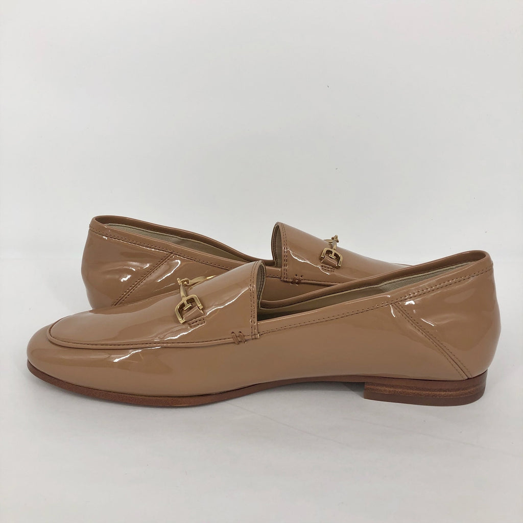 SAM EDELMAN Womens Loraine Loafers Size 7.5 Wide Beige Patent Leather NIB