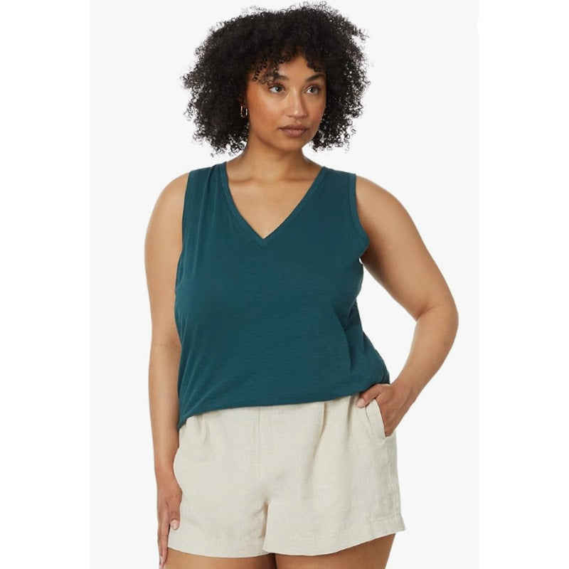 MADEWELL Women's Whisper Cotton V Neck Tank Top Small Mineral Blue NWT MD045