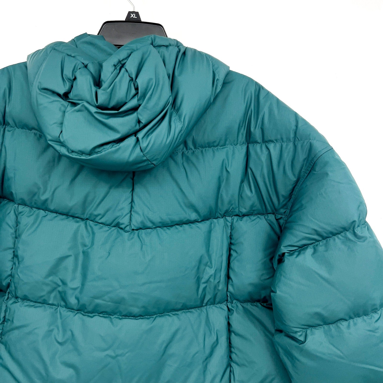 L.L. BEAN Womens Popham Puffer Jacket XL Green Dark Pine Hooded 650 Fill NWT