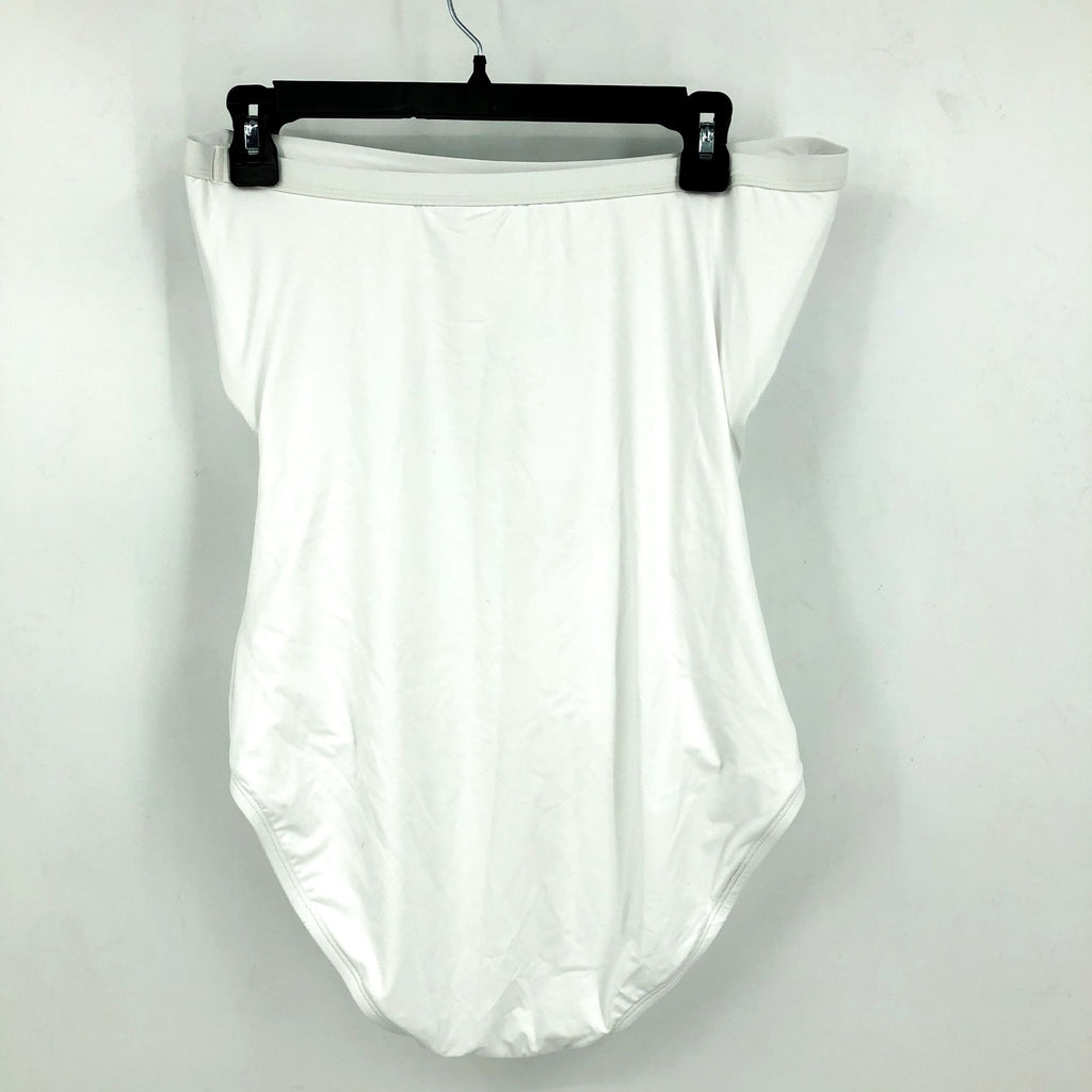 TOMMY BAHAMA Women's Pearl Bandeau One Piece Swimsuit Size 14 White Shirred NWT