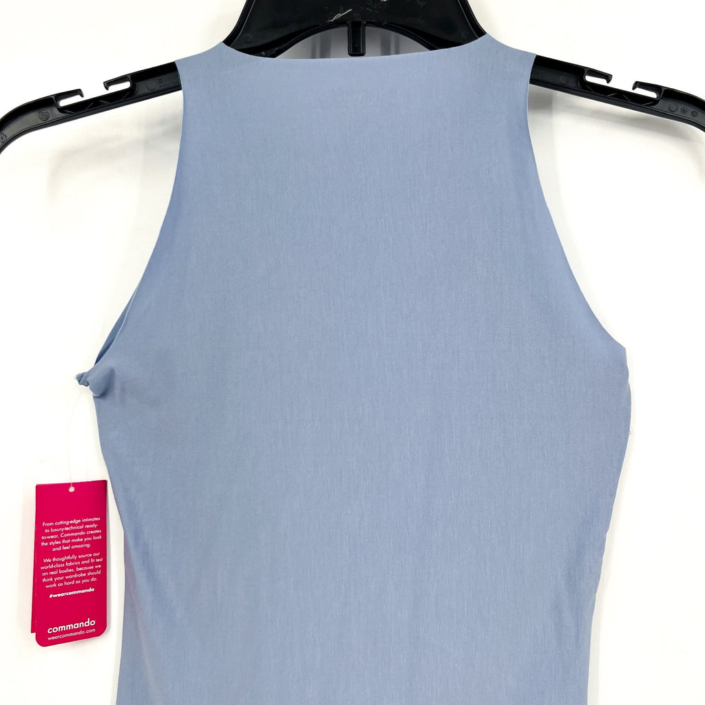 COMMANDO Women's Butter Crewneck Tank Bodysuit XL Pool Blue High Neck NWT