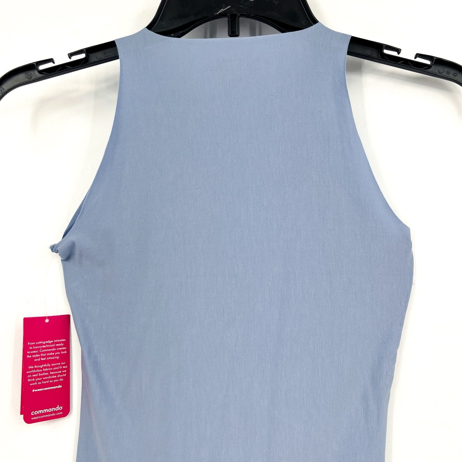 COMMANDO Women's Butter Crewneck Tank Bodysuit XL Pool Blue High Neck NWT