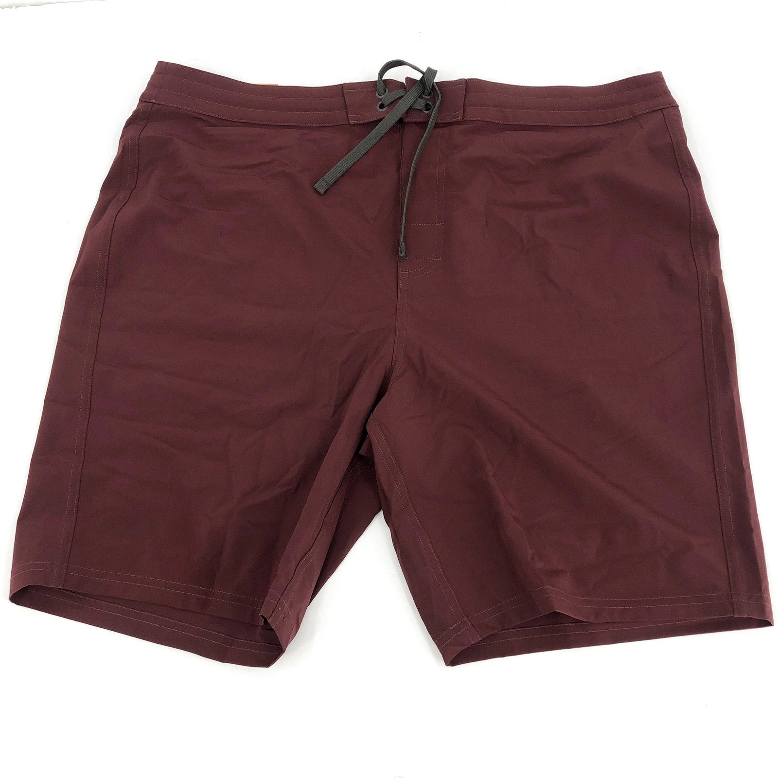 PRANA Men's Riveter Board Shorts Size 31 Dark Red Cacao 9" Inseam Drawstring NWT