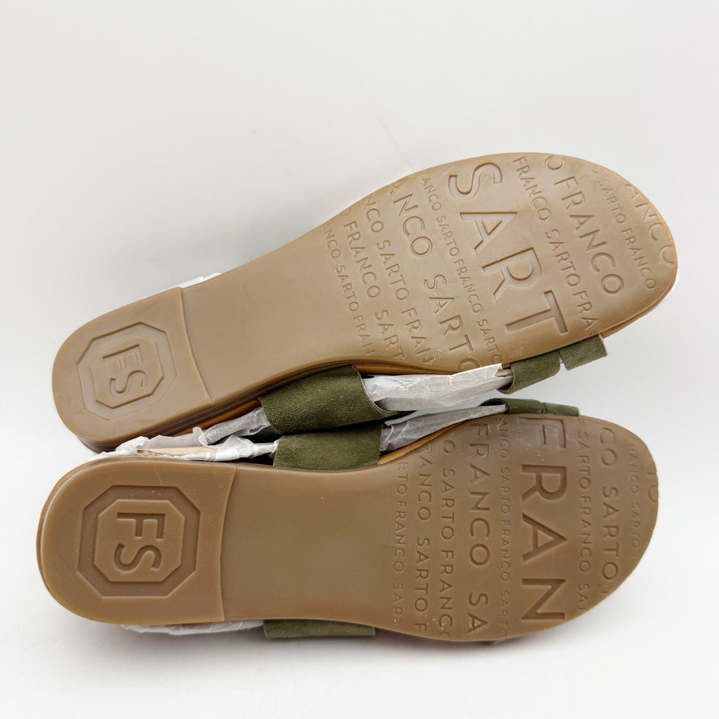 Franco Sarto Womens Gia Sandals US 6 M EU 36 Green Suede NWOB