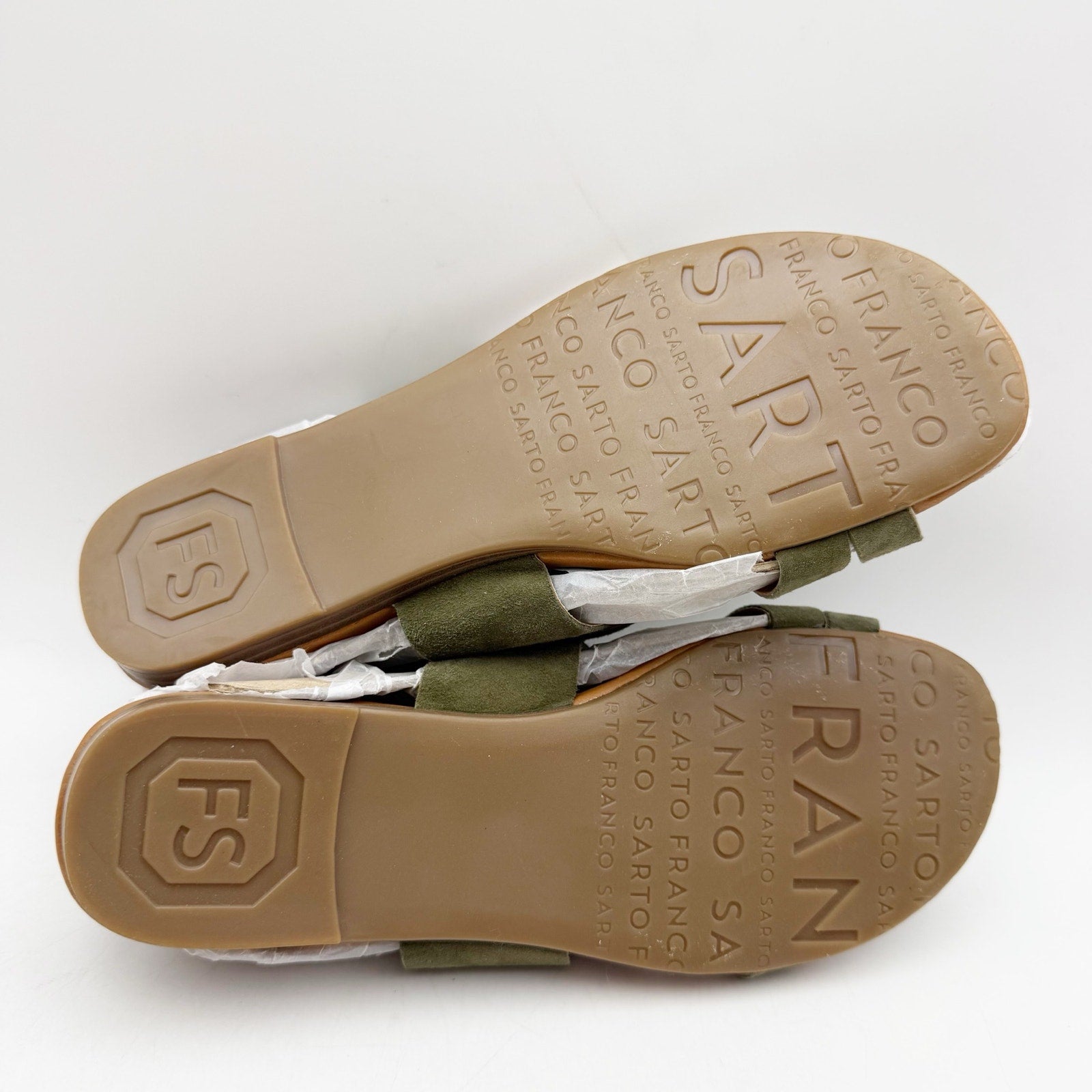 Franco Sarto Womens Gia Sandals US 6 M EU 36 Green Suede NWOB