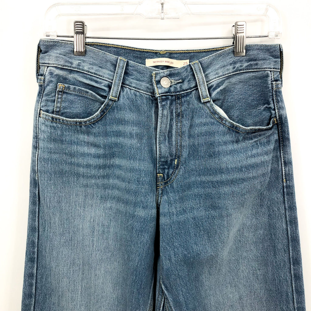 LEVI'S Women's 94 Baggy Wide Leg Jeans 25x31 US 0 Blue What Else A74620001 NWOT