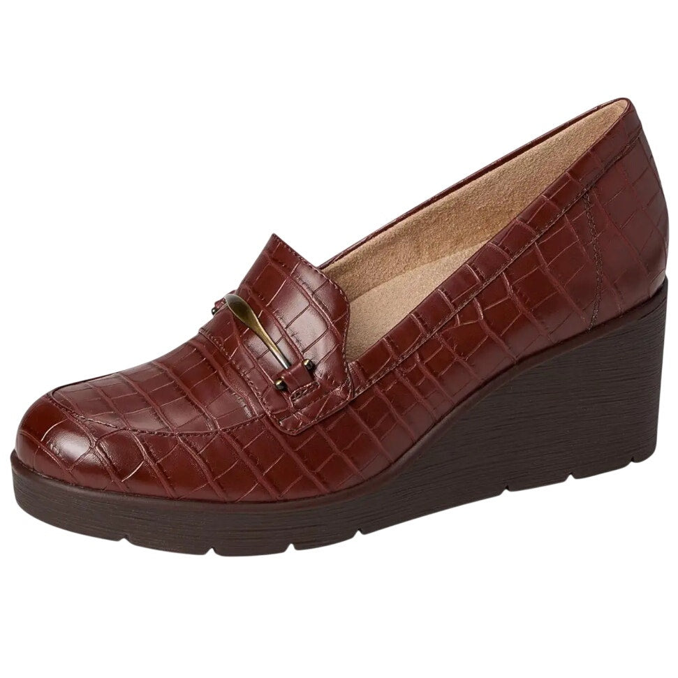 Soul Naturalizer Womens Achieve Wedge Loafers US 6.5 Wide EU 36.5 Brown NIB