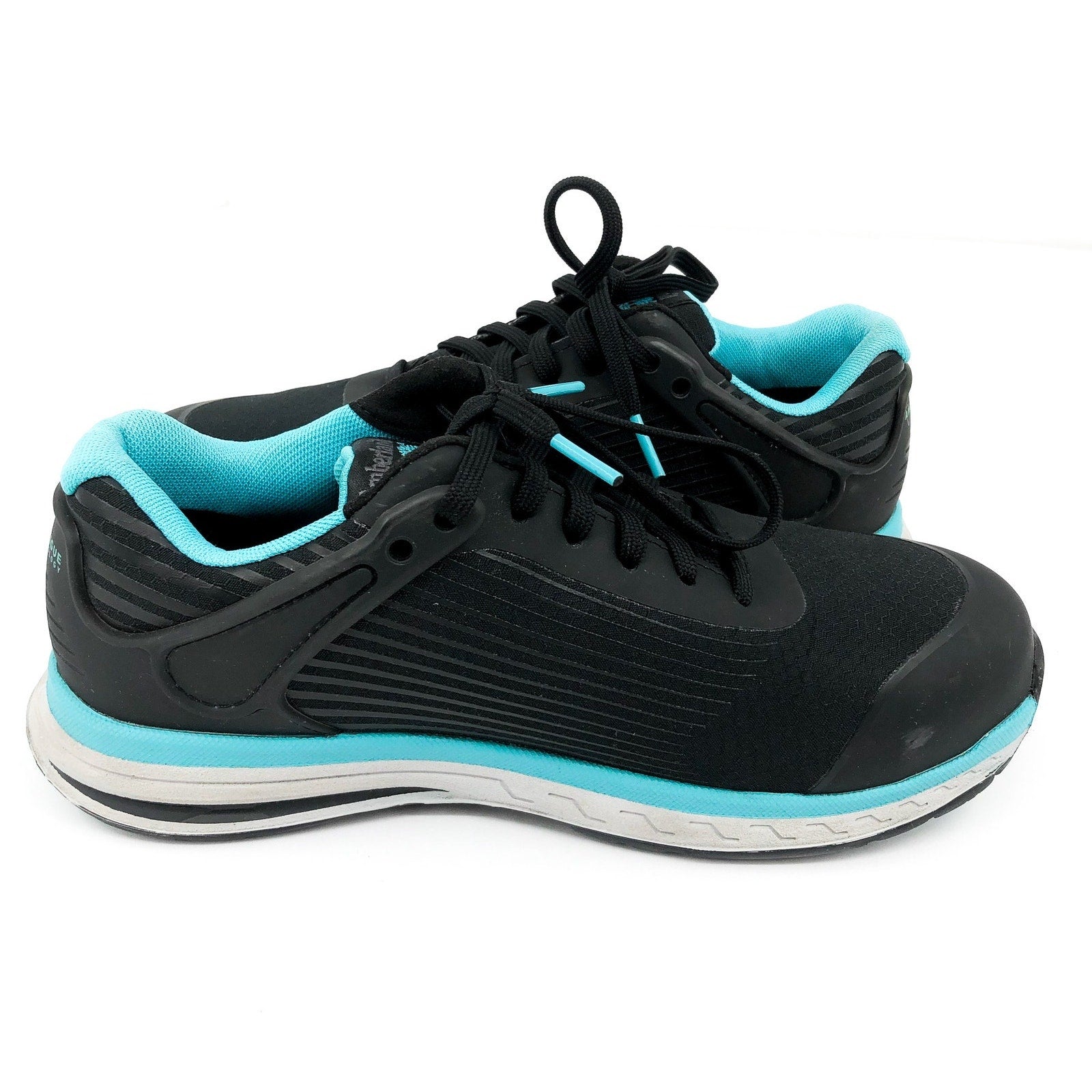 TIMBERLAND Women's PRO Work Sneakers US 6.5 Black Blue Drivetrain Comp-Toe NIB