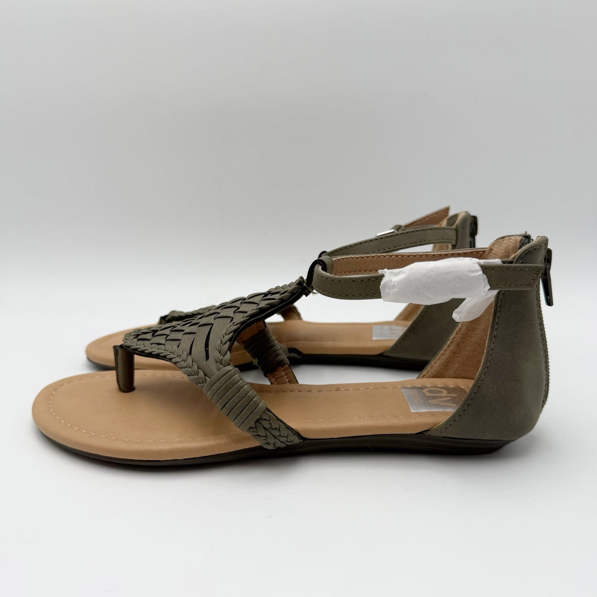 DV by Dolce Vita Womens Lissie Woven Thong Sandals Size 6 Olive Green Flats NWOB