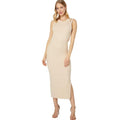MONROW Women's Supersoft Sweater Knit Tank Midi Dress Small Cream Sleeveless NWT