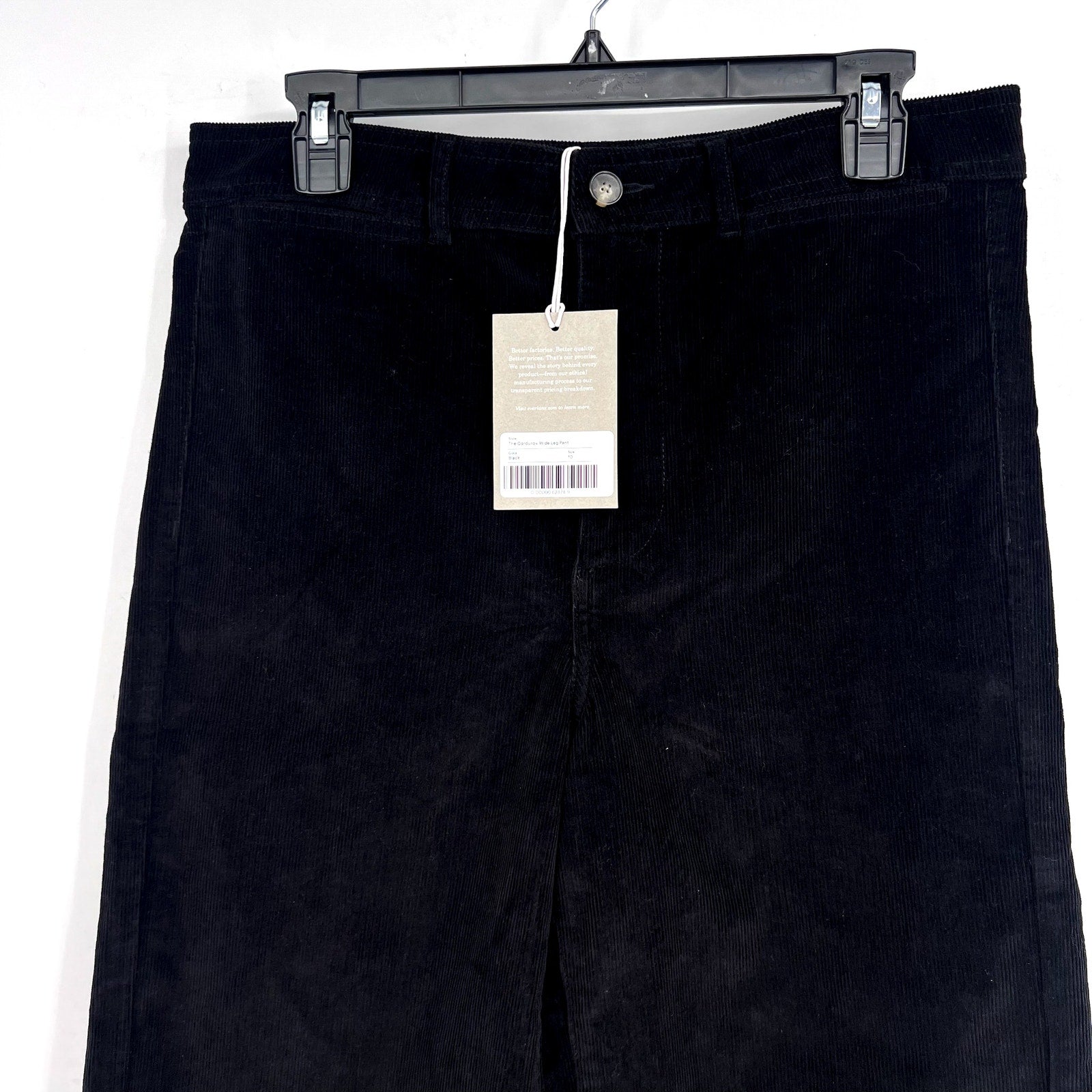 Everlane Womens The Corduroy Wide-Leg Pants Size 10 High Rise Black NWT