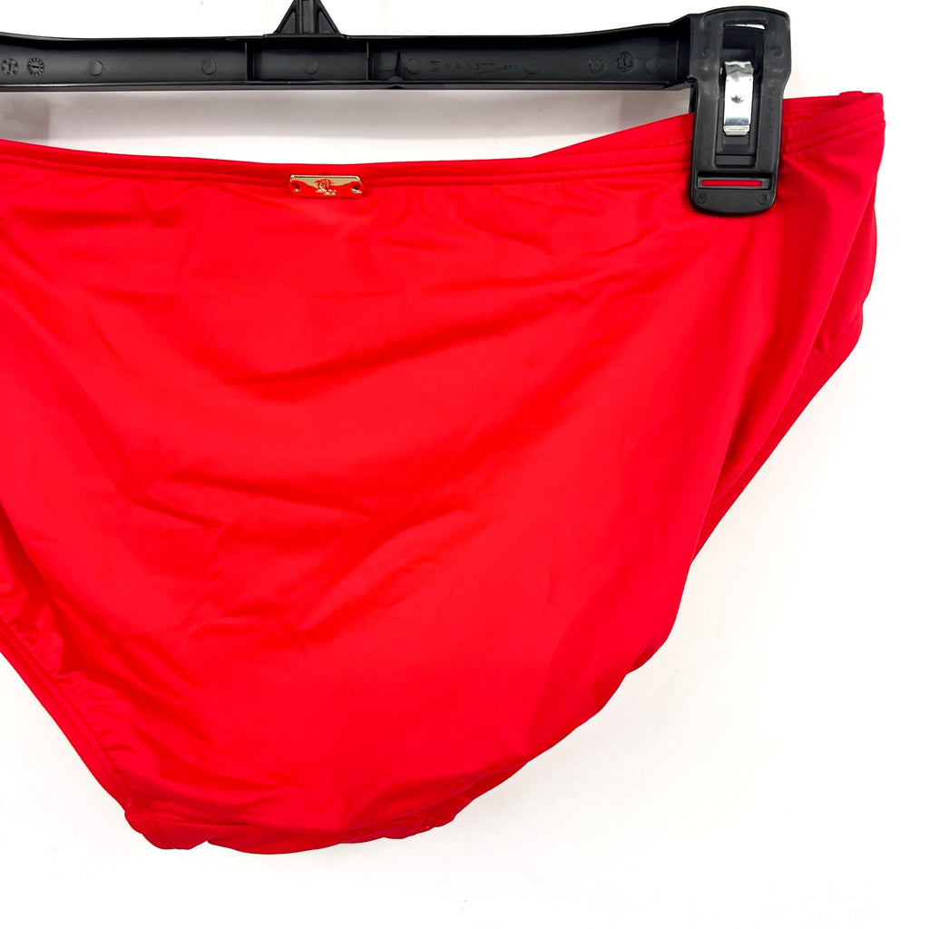 LAUREN RALPH LAUREN Hipster Bikini Bottoms Size 8 Red Beach Club Swim NWT