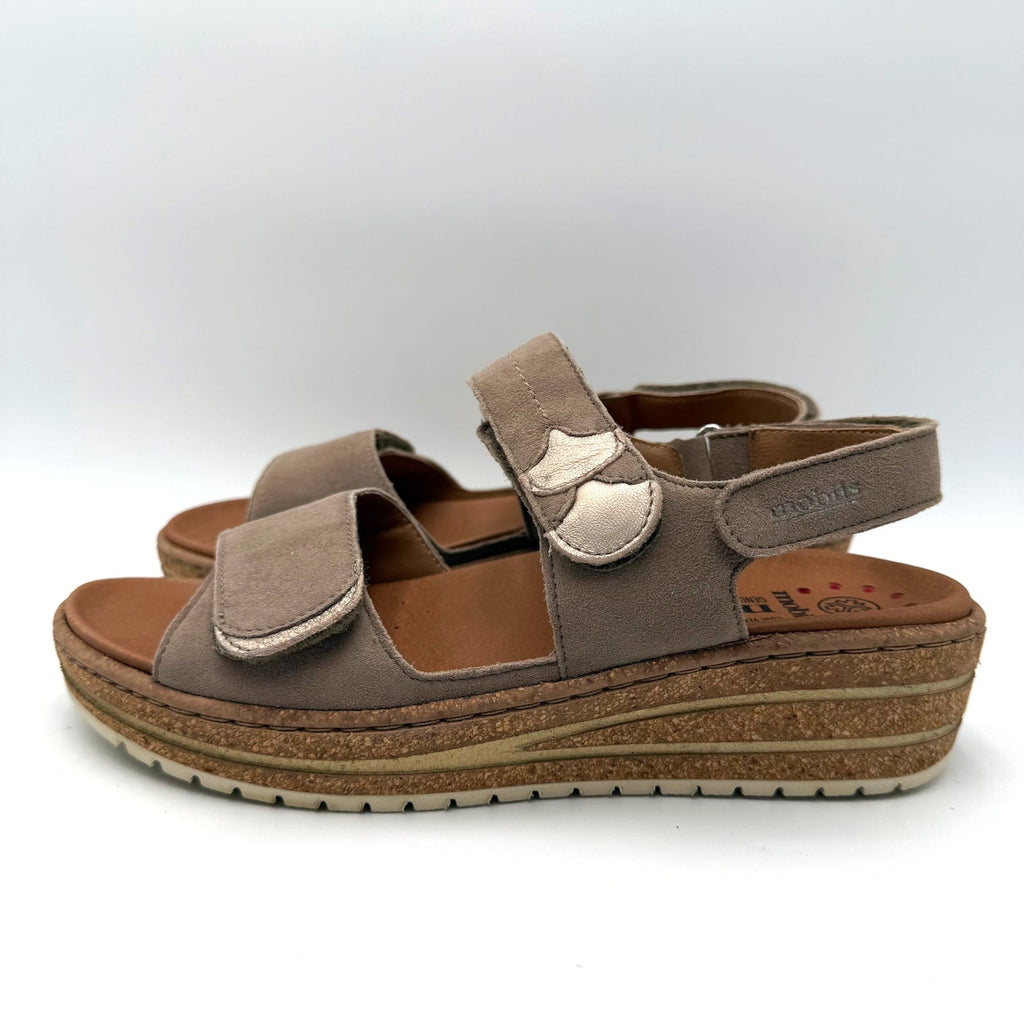 Mobils by Mephisto Womens Riley Wedge Sandals Size 10 EU 40 Light Taupe NIB