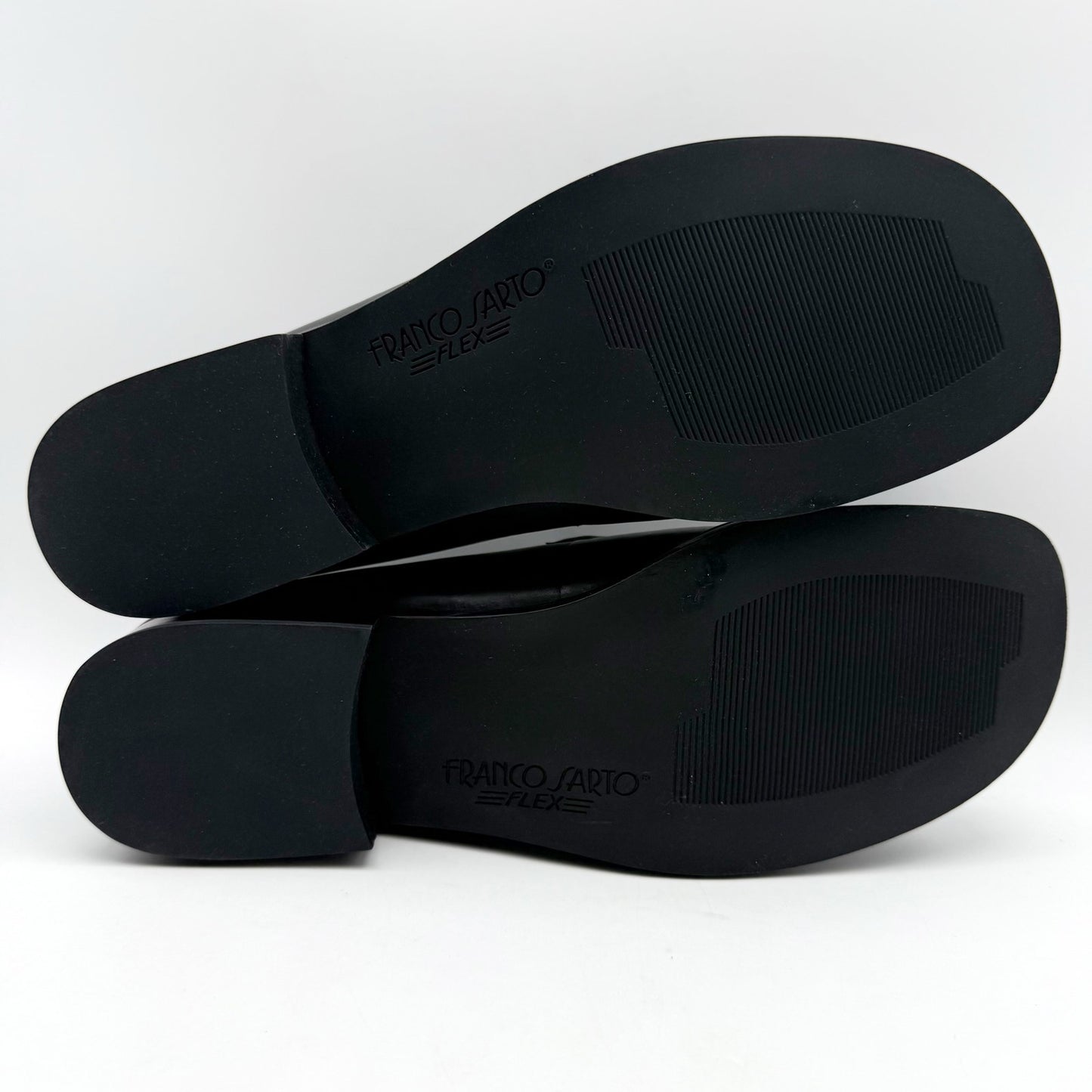 Franco Sarto Womens Bocca Loafers US 9.5 Wide EU 40.5 Black Leather Slip On NWOB