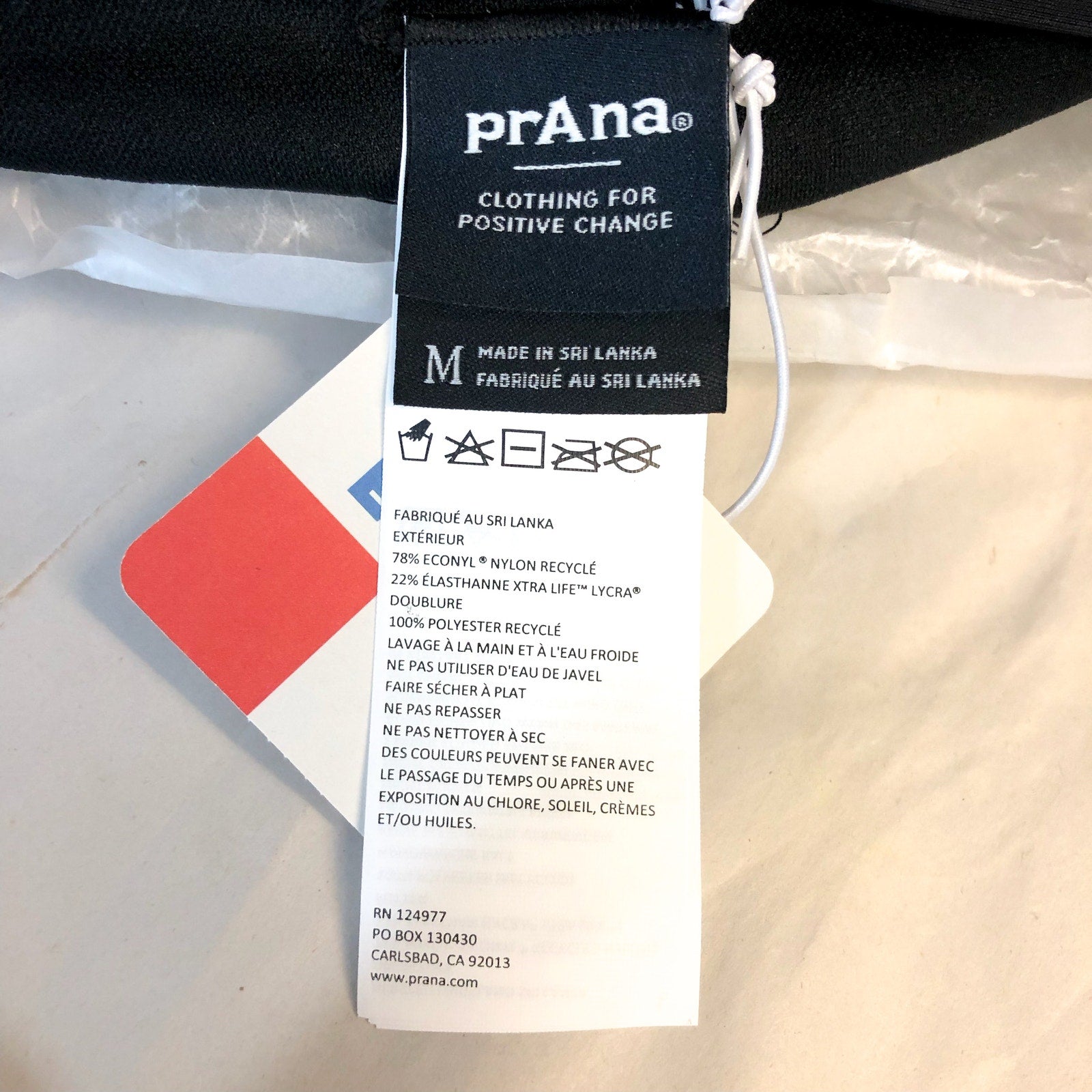 PRANA Women's Presolana Bikini Bottoms Medium Black Hipster Stretch NWT