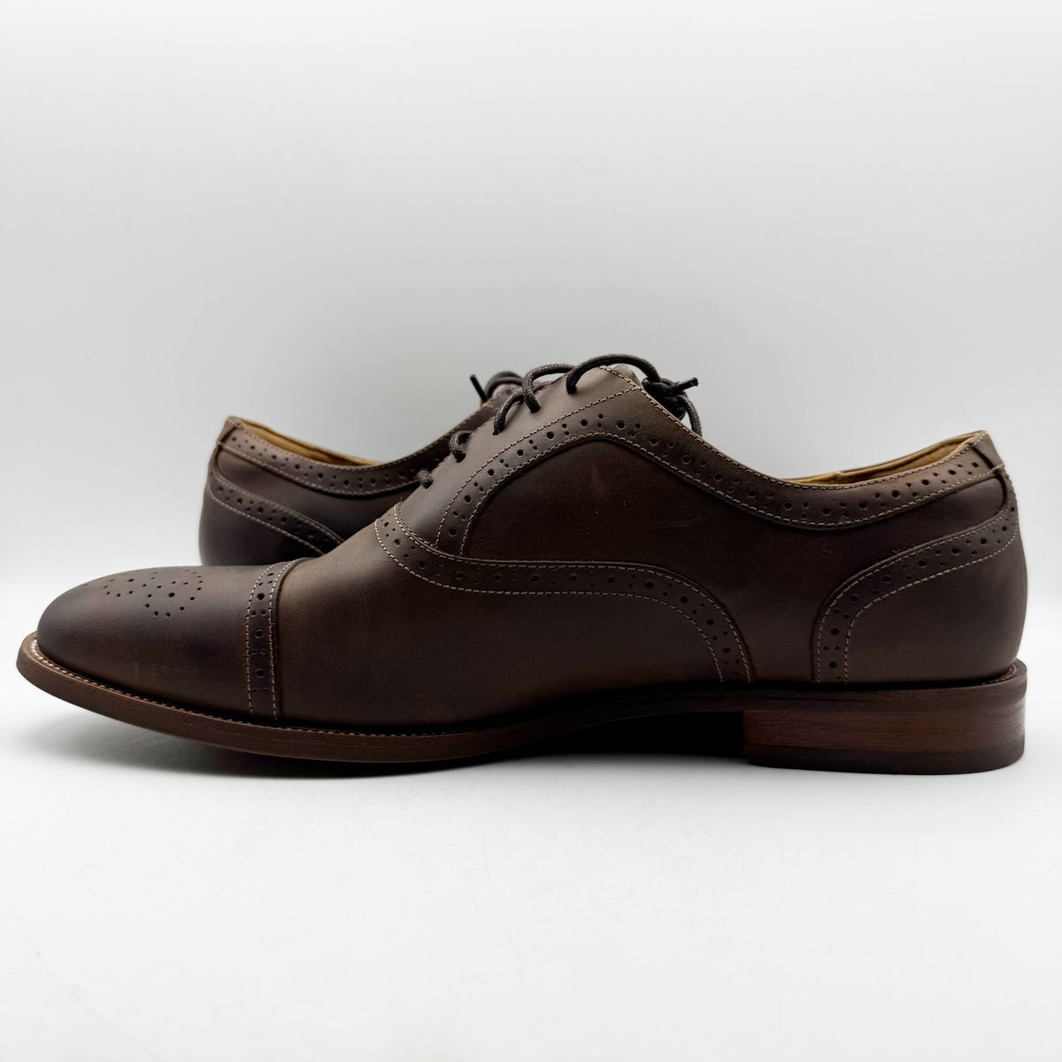 Florsheim Mens Cap Toe Bal Oxford Dress Shoes Size 14 Brown Leather Lace Up NWOB