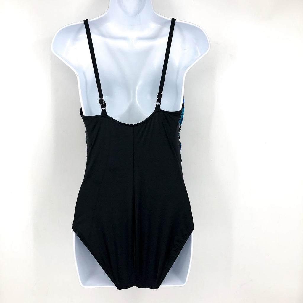 MAGICSUIT Lisa One Piece Swimsuit Size 8 Blue Black Social Butterfly NWT