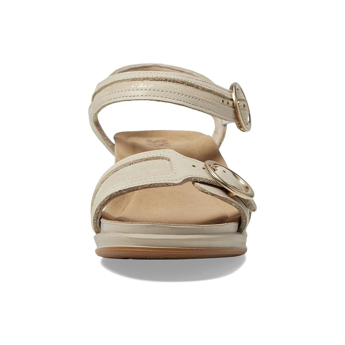 SAS Womens Seight Wedge Sandals Size 7.5 Narrow Gold Beige Leather NIB