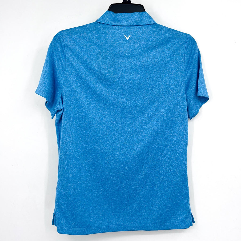 CALLAWAY Womens 1/4 Zip Short Sleeve Golf Polo Shirt Large Blue Sea Heather NWT