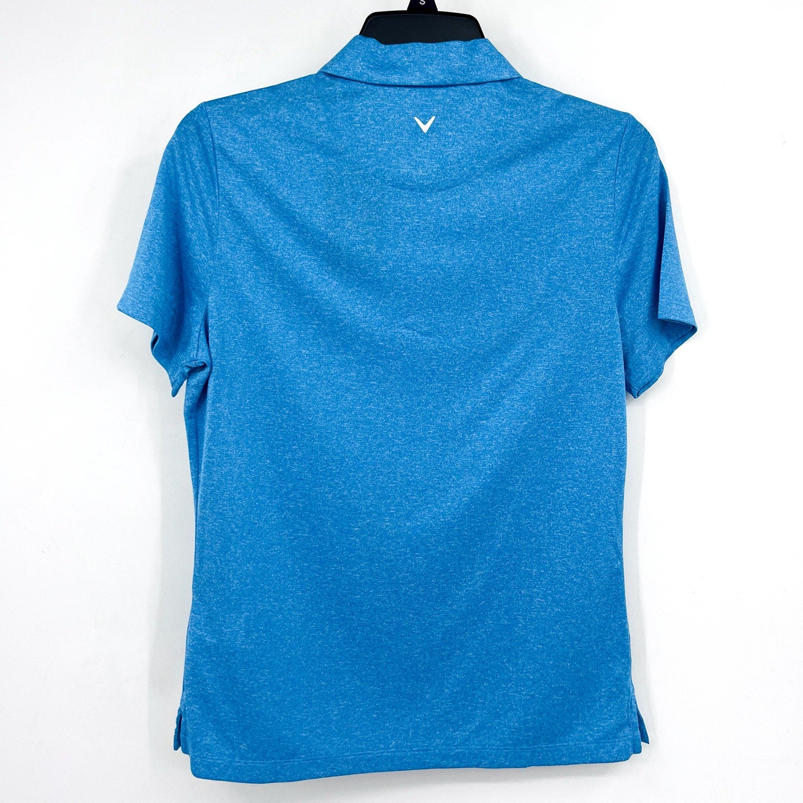 CALLAWAY Womens 1/4 Zip Short Sleeve Golf Polo Shirt Large Blue Sea Heather NWT