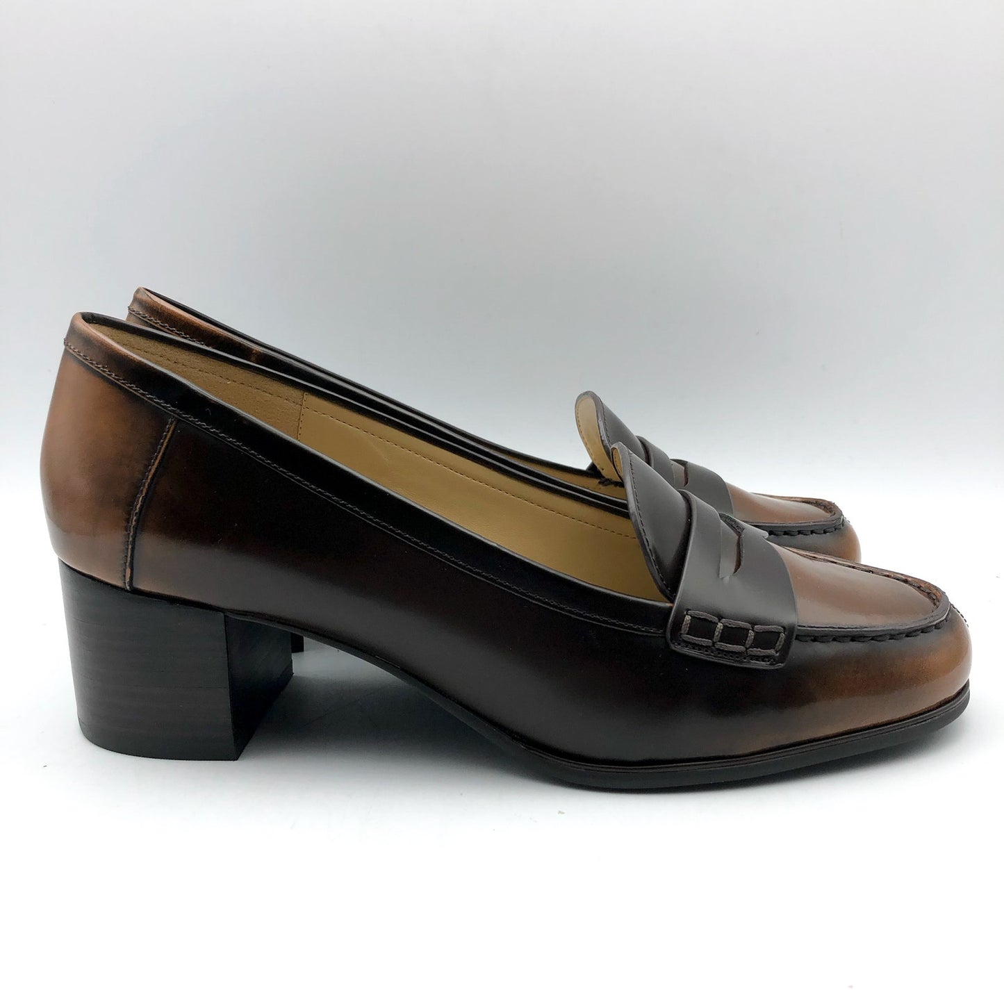 Michael Kors Womens Frances Flex Pumps US 8.5 M Brown Tan Leather Slip On NIB