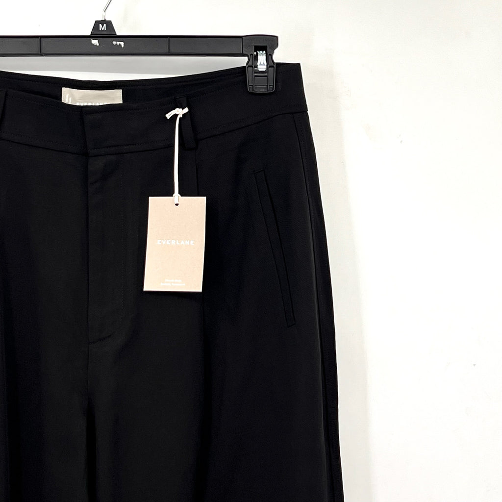 Everlane Womens The Way-High Drape Pants Size 16 30" Inseam Pleated Black NWT