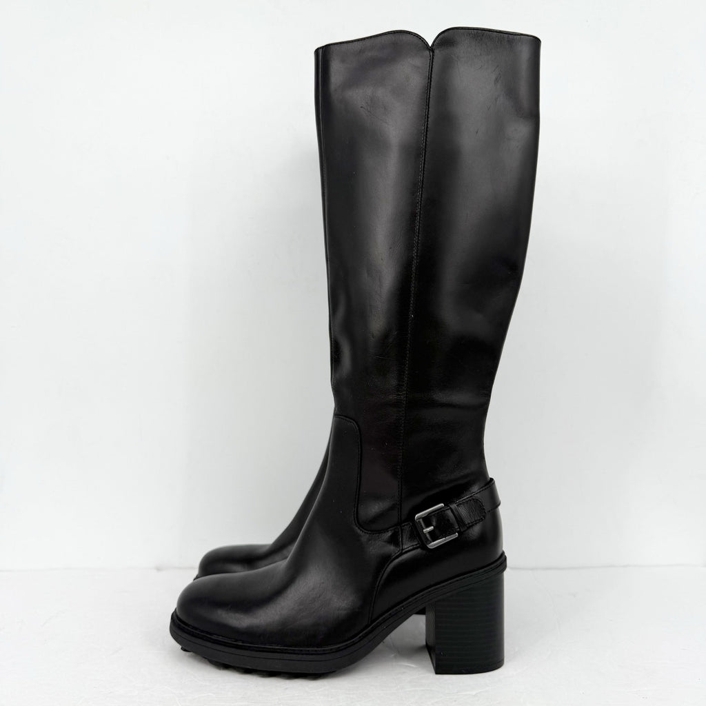Vionic Womens Trabuco Knee High Boots US 9.5 Wide Black Leather Waterproof NWOB