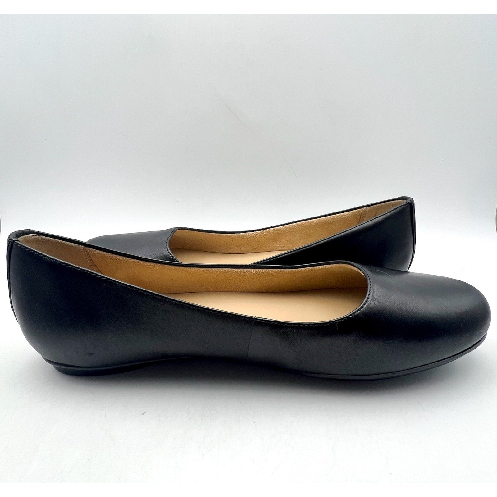 Naturalizer Womens Maxwell Ballet Flats US 7.5 Extra Wide WW Black Leather NIB