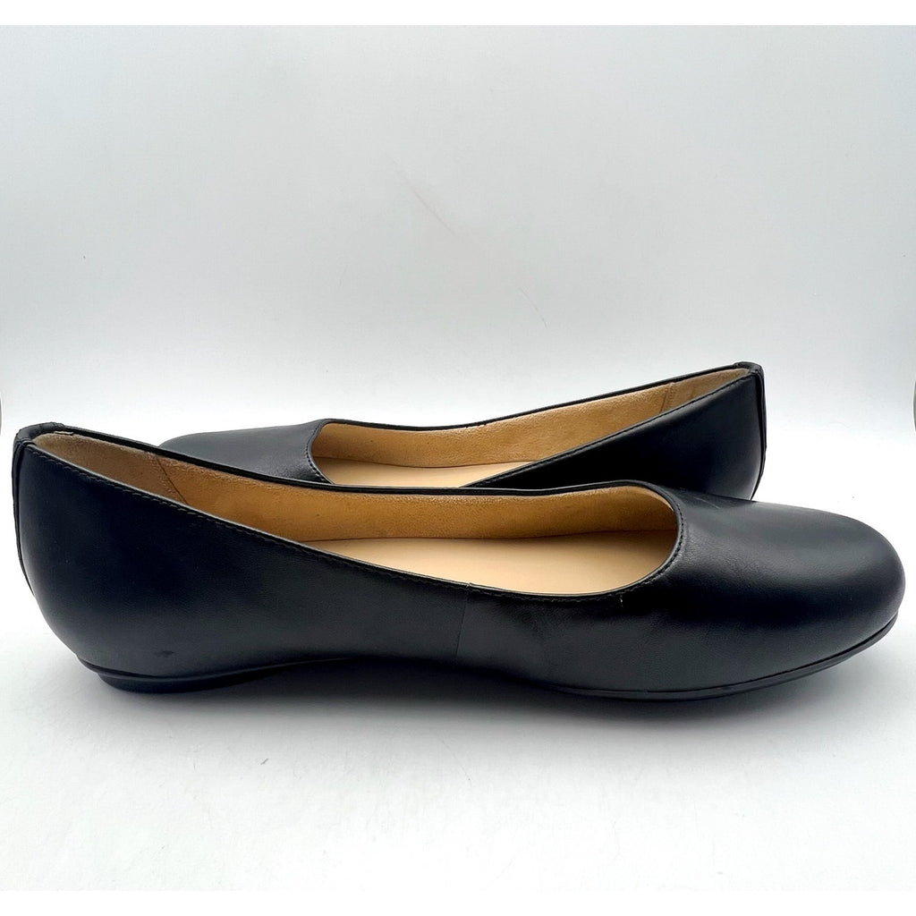 Naturalizer Womens Maxwell Ballet Flats US 7.5 Extra Wide WW Black Leather NIB