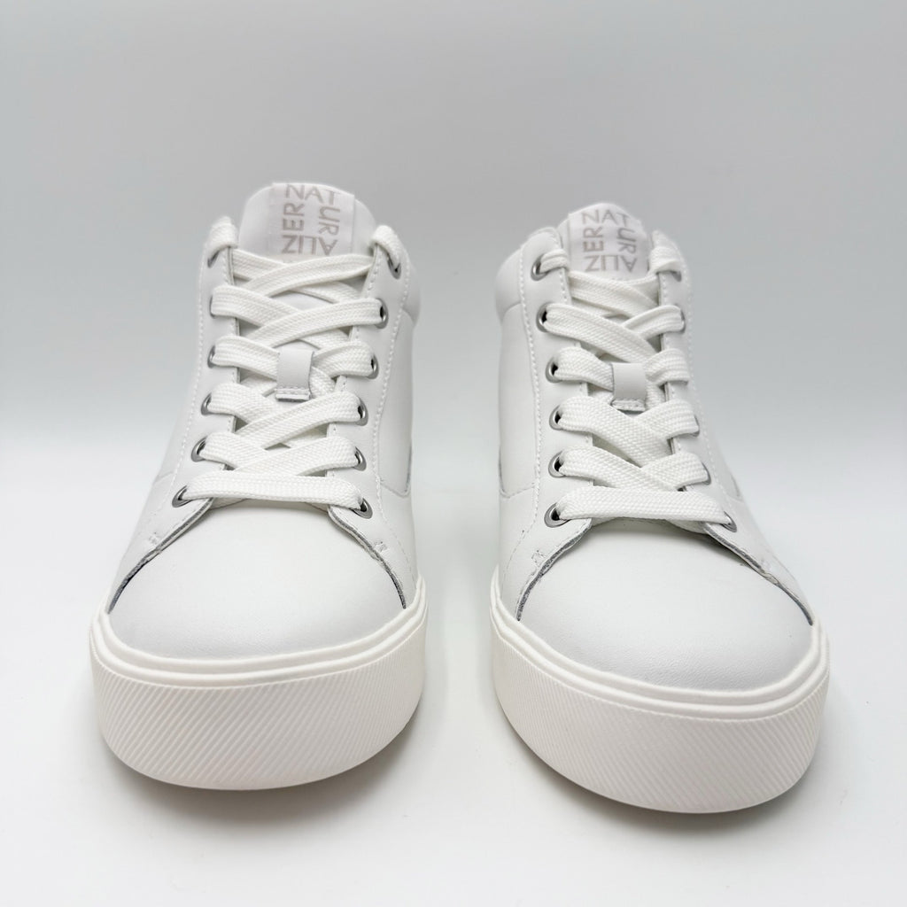 Naturalizer Womens Morrison Mid High Top Casual Sneakers US 6 White Leather NIB