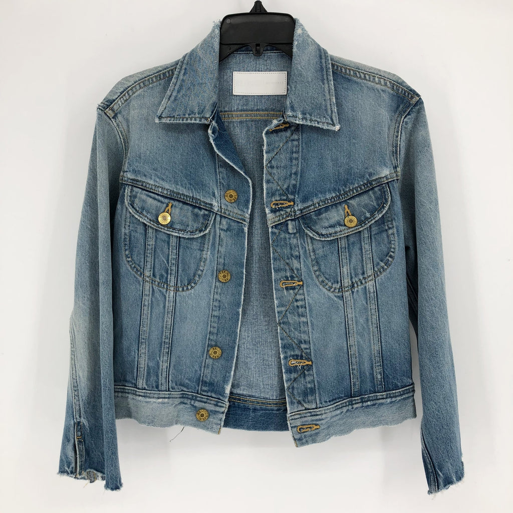 RE/DONE Women's 70s Rodeo Denim Jacket Small Blue Light Worn Distress NWOT