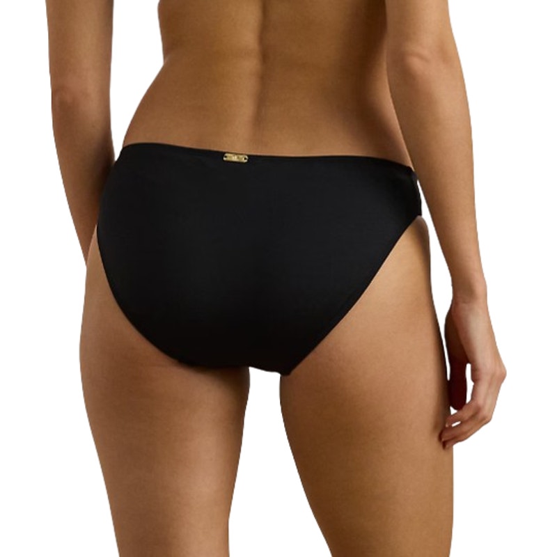LAUREN RALPH LAUREN Women's Macrame O-Ring Bikini Bottom Size 12 Black NWT