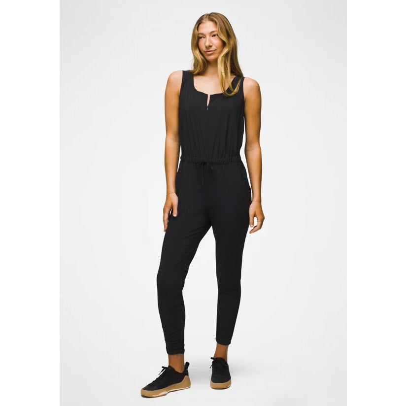 PRANA Women's Railay Jumpsuit Medium Black Sleeveless Wrinkle Resistant UPF NWT