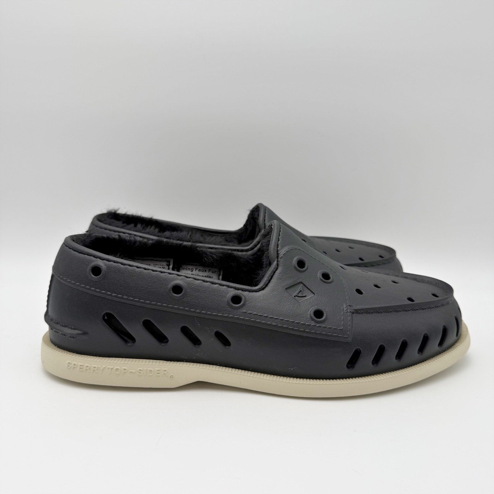 Sperry Mens Original Float Cozy Boat Shoes SIZE 10 EU 43 Black NWOB