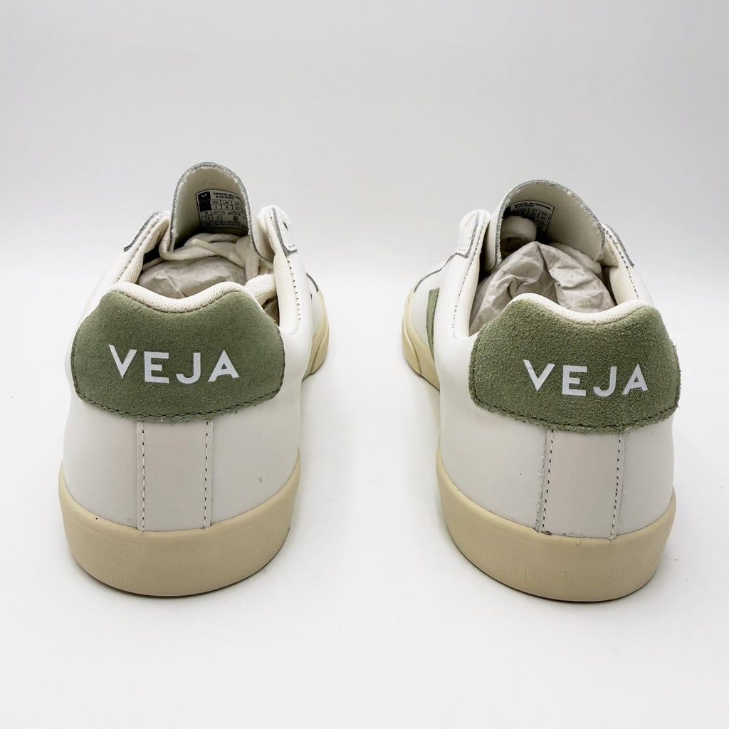 Veja Esplar Logo Casual Sneakers Womens 11 Mens 9 EU 42 White Green Leather NIB