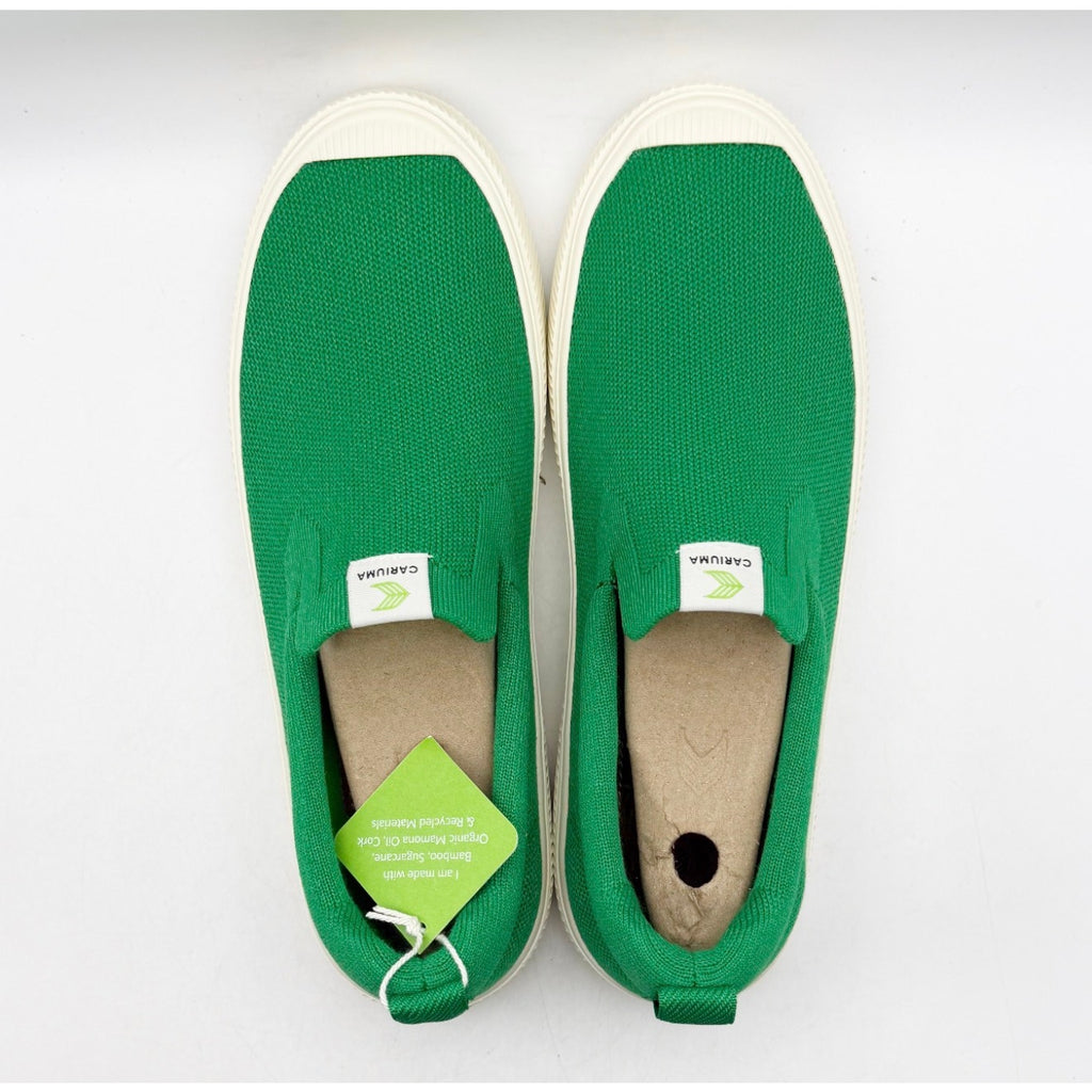 Cariuma IBI Slip On Casual Sneakers Mens 10.5 Womens 12 Green Knit Bamboo NIB