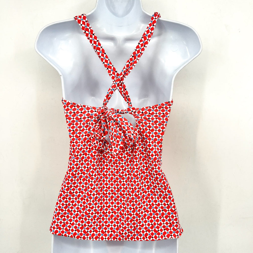 TOMMY BAHAMA Island Cays Fiori Reversible Tankini Top Medium Pink Coral NWT